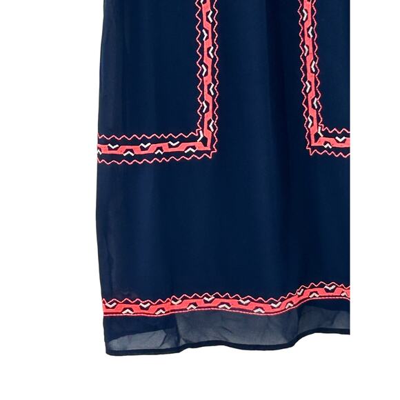 Jesse & J Navy Blue Geometric Dress Medium Sleeveless Knee Length - Picture 8 of 10